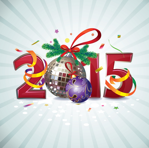 Creative 2015 christmas ball vector design