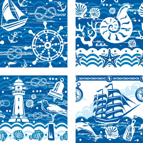 elements vector pattern material 04 Creative marine elements vector pattern material 04