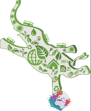 Elephant and ecology earth vector
