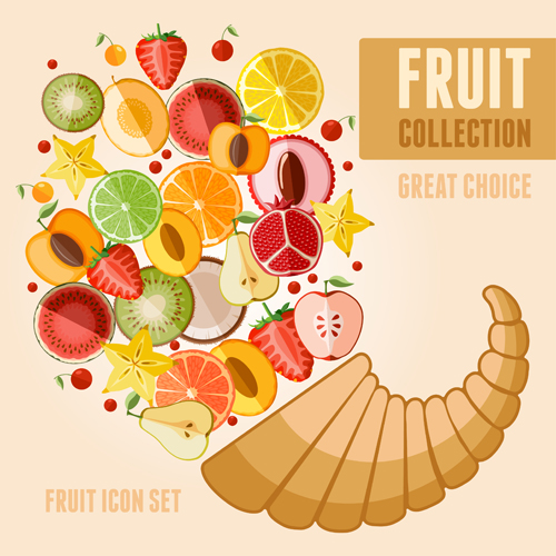 Fruit poster design vector graphics