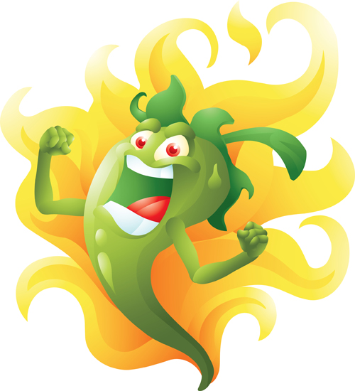 Funny hot pepper cartoon styles vector 08