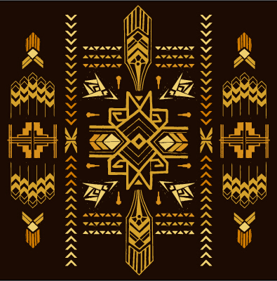 Golden deco elements art vector materoal 03