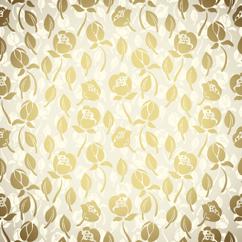 seamless pattern vector pattern golden flower 
