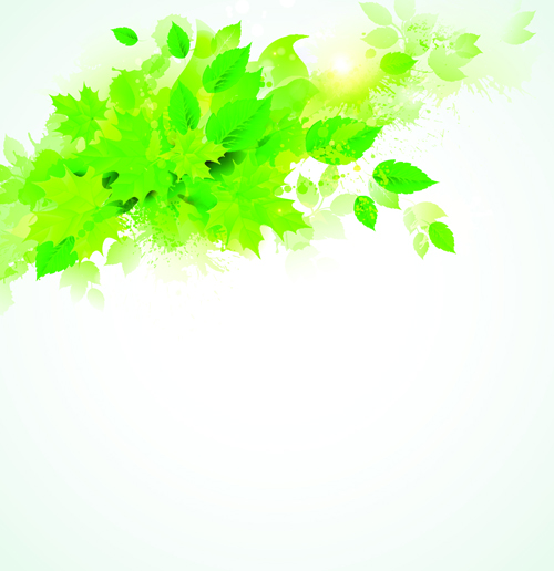 grunge background graphics vector 01 Green leaves with grunge background graphics vector 01