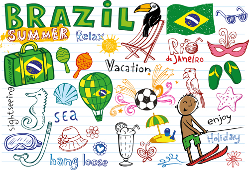 vector material material hand-draw hand drawn element Brazil 