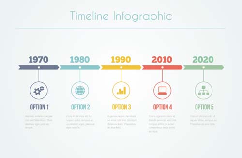 Infographic timeline vector template 04