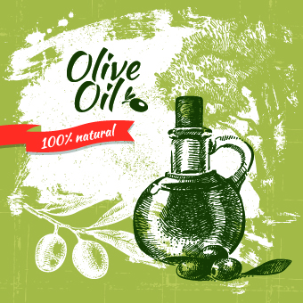 vintage olive oil olive background vector background 