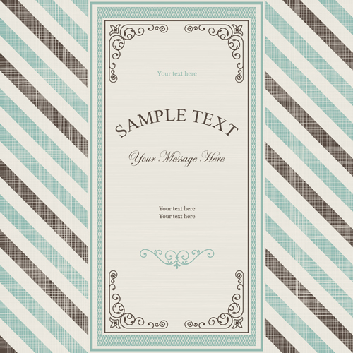 Ornate retro frame background art vector 01