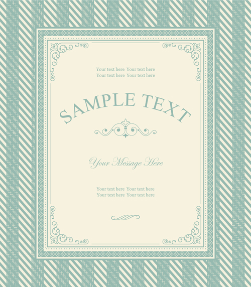 Ornate retro frame background art vector 02