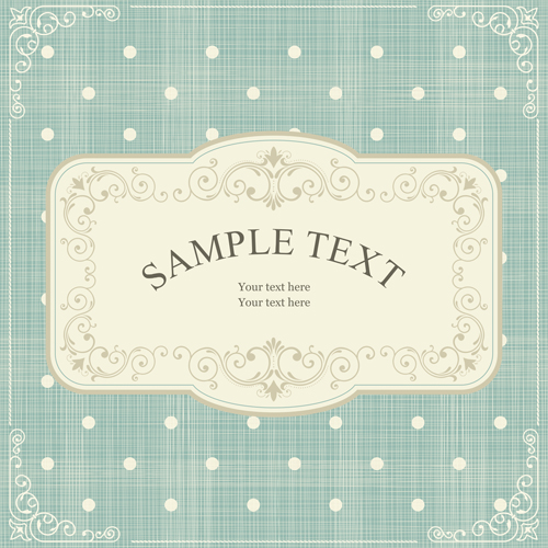 Ornate retro frame background art vector 03