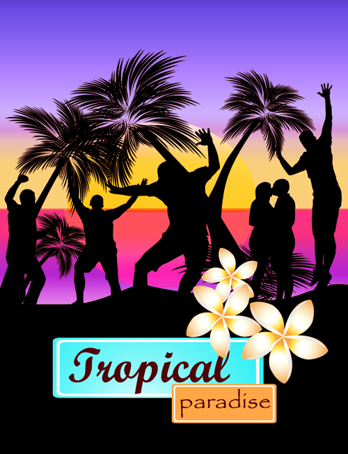 Set of Music Party People design Vector 04