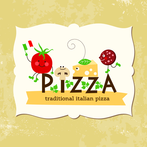 Creative Pizza design elements vector 03