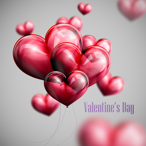 valentine shapes red heart background 