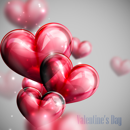 valentine shapes heart balloon background 