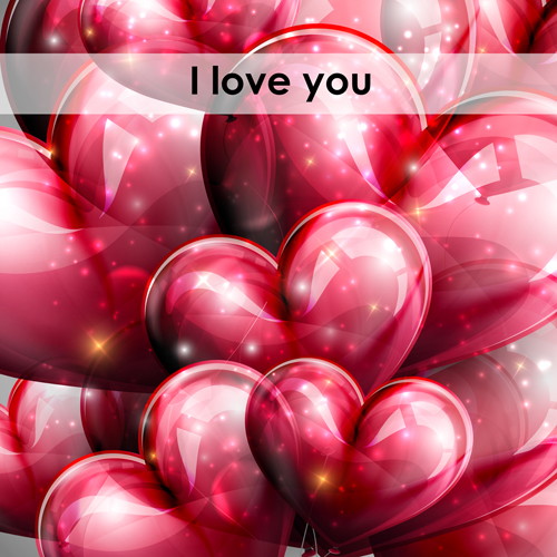 valentine shapes red heart balloon background 
