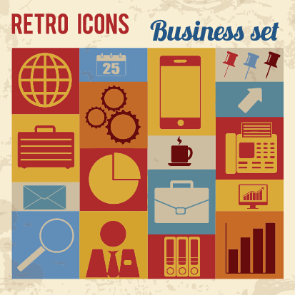 Retro font icons icon business 