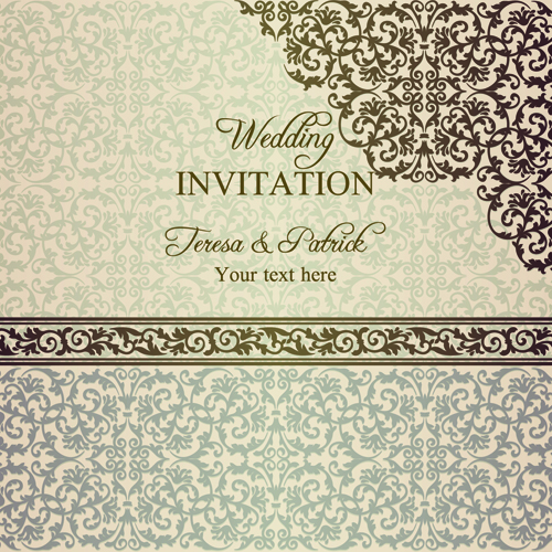 wedding romantic ornate invitation 