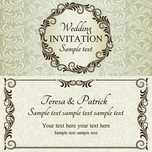 Romantic ornate wedding invitations 02
