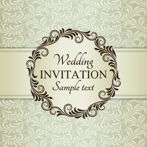 wedding romantic ornate invitation 
