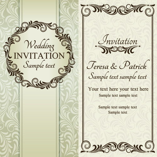Romantic ornate wedding invitations 04