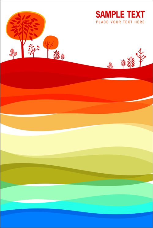 Set of Leaflet design elements vector 01