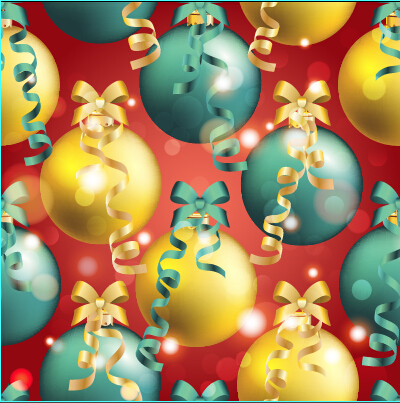Shiny christmas balls ornament seamless pattern vector 02