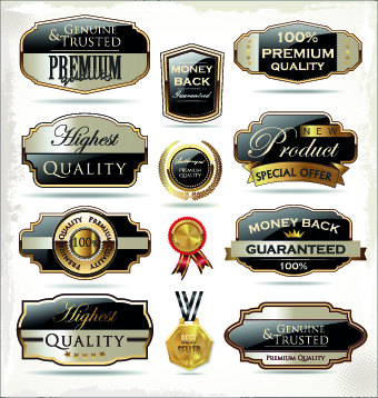 Shiny premium label vector 01