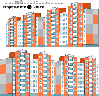 Skyscraper design scheme vector set 05