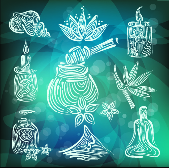 Creative Spa design element vector set 05
