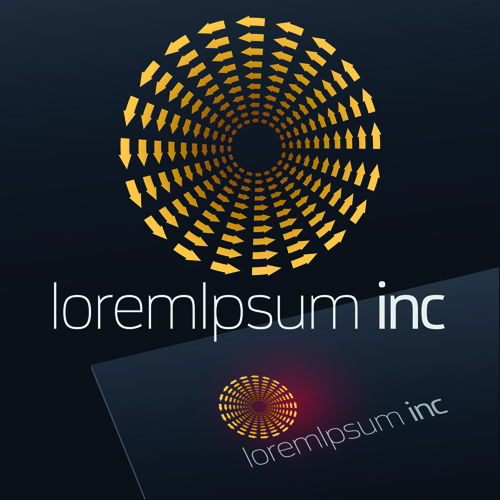 Stylish business logos material design vector 02