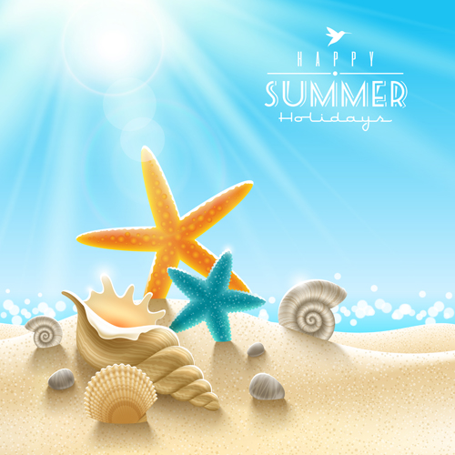 Summer holiday ocean backgrounds art vector 03