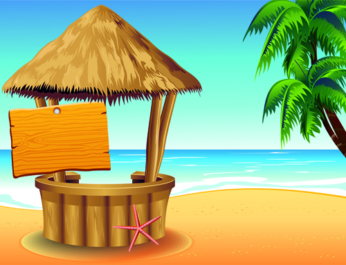 Summer travel with holiday background art vector 01