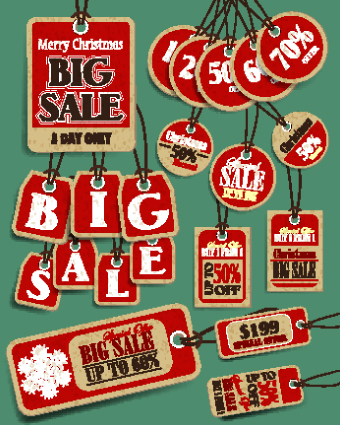 Vintage tags big sale vector 02