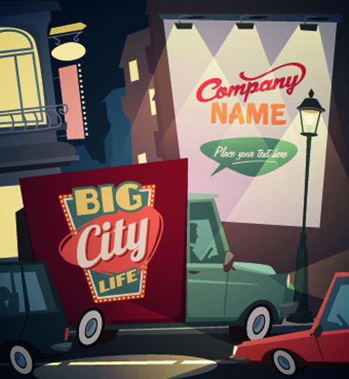 Street advertising billboard vector 03