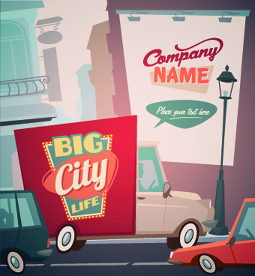 Street advertising billboard vector 04