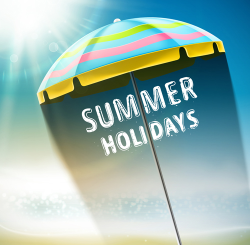 Travel summer beach background set vector 08