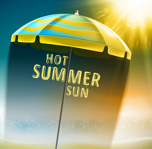 Travel summer beach background set vector 09