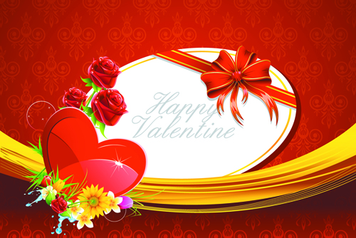 Valentine Day Creative background vector set 03