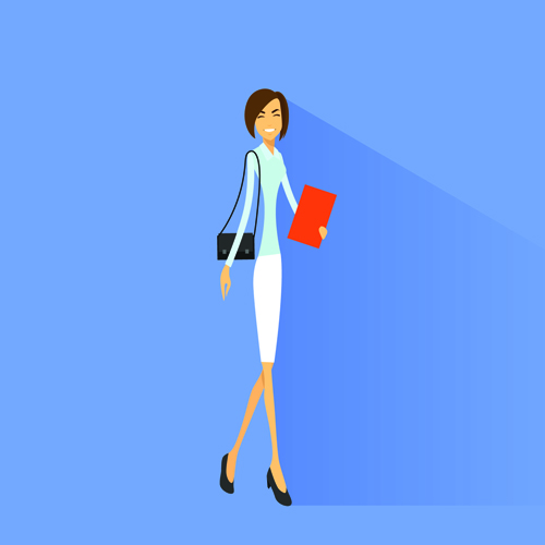 Vector business woman design material set 01
