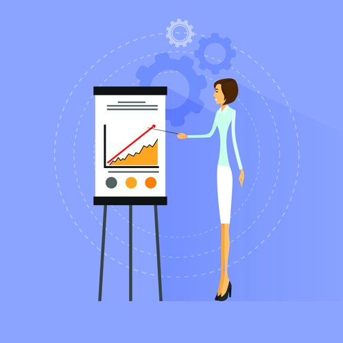 Vector business woman design material set 02