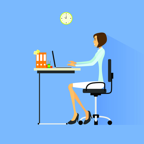 Vector business woman design material set 03