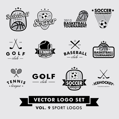 Vector sport logos design set 04 Vector sport logos design set 04