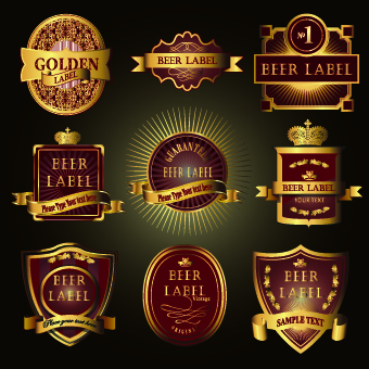 Vintage wine labels design vector 02