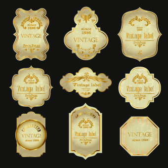 Vintage wine labels design vector 03