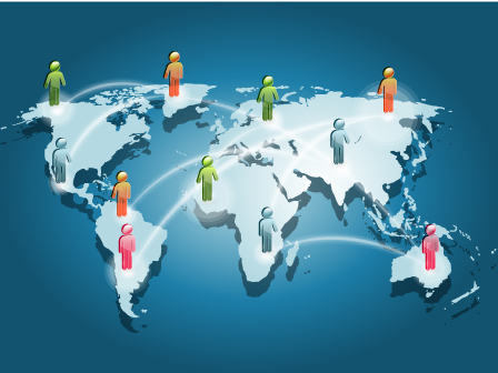 World maps with social infographics vector 01