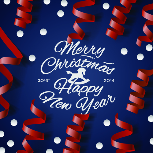Christmas with 2014 New Year Creative background set 04