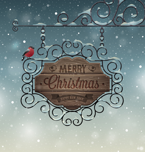 Christmas with 2014 New Year Creative background set 05