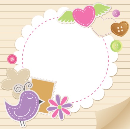 Cute baby backgrounds vector 02
