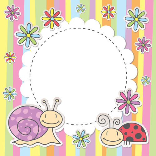 Cute baby backgrounds vector 04