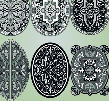 Vintage Calligraphic border frame and ornament vector set 05